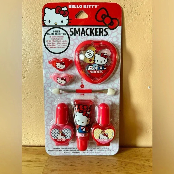Hello Kitty 9pc. Beauty Collection. Made by Sanrio + Lip Smackers. Adorable. NWT - Picture 3 of 5